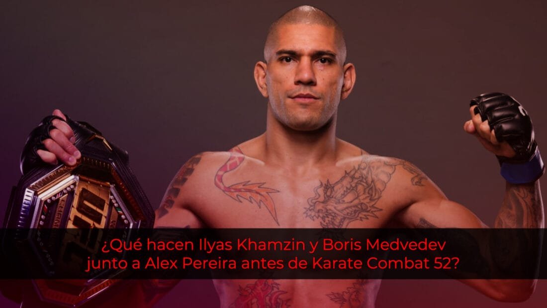 Foto de Alex Pereira con el cinturon de UFC antes de Karate Combat 52